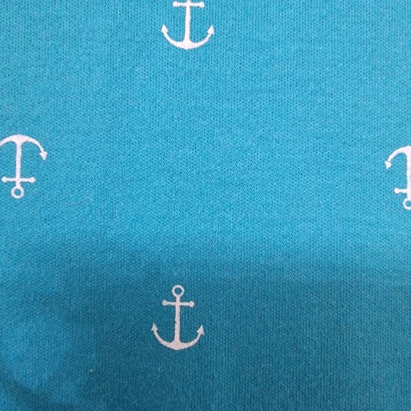 Tackle & Tides Size L Bright Blue with White Anchor Pattern Polo Style Shirt NEW - Picture 4 of 10